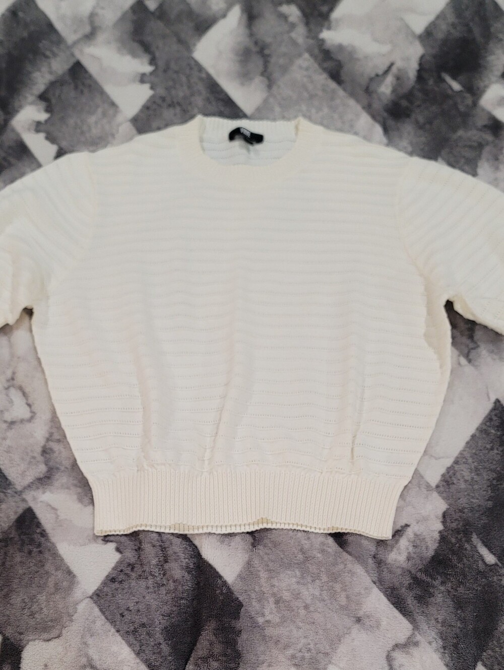 Womens' Cream Knit Cropped Blouse